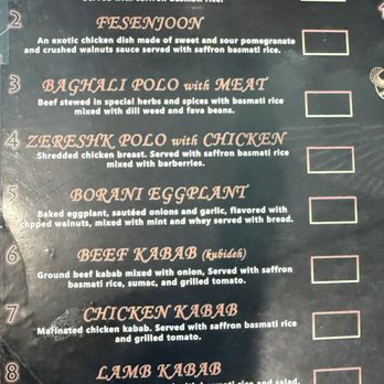 Farvahar Persian Cafe - Menu - Middle Eastern Near Me - Seattle, Washington