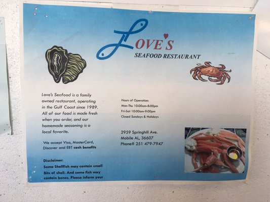 Menu photo 2 Love Seafood Mobile, AL Menu photo 2 Love Seafood Mobile, AL