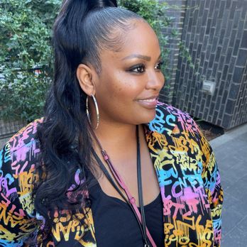 Mary Dodier - Sleek ponytail on natural hair using Velcro ponytail - Hair Stylists Near Me - Sacramento, California Mary Dodier - Sleek ponytail on natural hair using Velcro ponytail - Hair Stylists Near Me - Sacramento, California