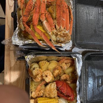 Krab Kingz - two trays of food - Seafood Near Me - Pflugerville, Texas Krab Kingz - two trays of food - Seafood Near Me - Pflugerville, Texas