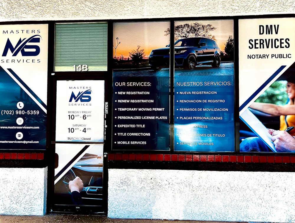 MASTERS DMV SERVICES Updated August 2025 6370 W Flamingo Rd, Las