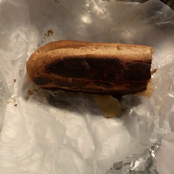 Ocean Deli - My very burnt cheesesteak. - Greek Near Me - Wallops Island, Virginia