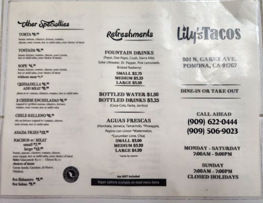 Menu photo 4 Lily's Tacos Pomona, CA Menu photo 4 Lily's Tacos Pomona, CA