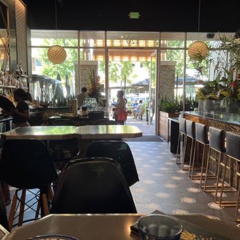 Pineapple Thai - Tall table bar seating indoors, outdoor shade seating available. - Thai Near Me - Cupertino, California