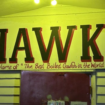 Hawk's Restaurant - hawk's sign on the wall - Seafood Near Me - Rayne, Louisiana