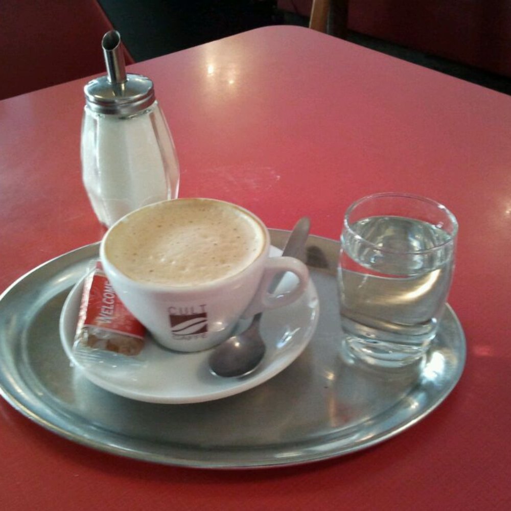 Espresso - I always stir my melange/cappuccino before remembering to take the picture!.. - Cafes Near Me - Vienna, 9