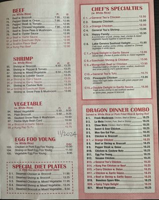 Menu photo 5 Dragon City Lake Geneva, WI