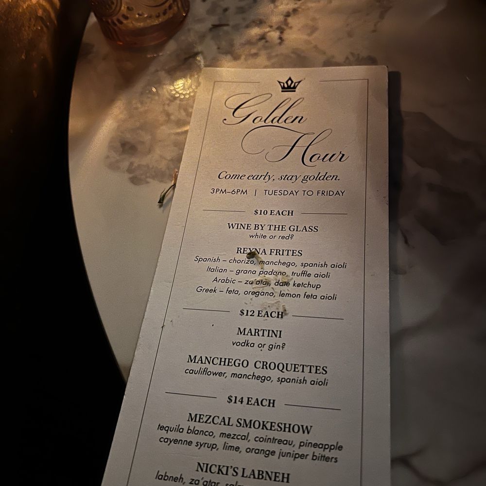 Bar Reyna - Happy hpir menu - Mediterranean Near Me - Toronto, Ontario Bar Reyna - Happy hpir menu - Mediterranean Near Me - Toronto, Ontario