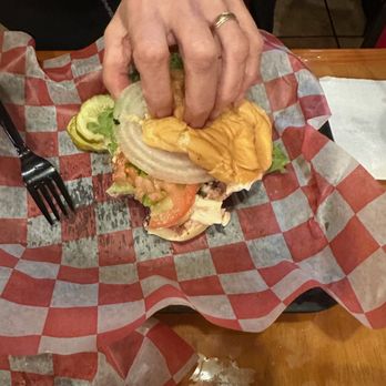 Fred's - The onion burger (someone forgot the camera eats first!) - Burgers Near Me - Burlington, Wisconsin