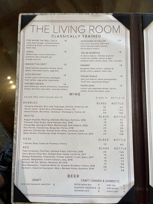 Menu photo 8 The Living Room Truckee, CA