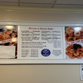 Miyoko Buffet - 2022 Dec menu - Buffets Near Me - Salem, Oregon