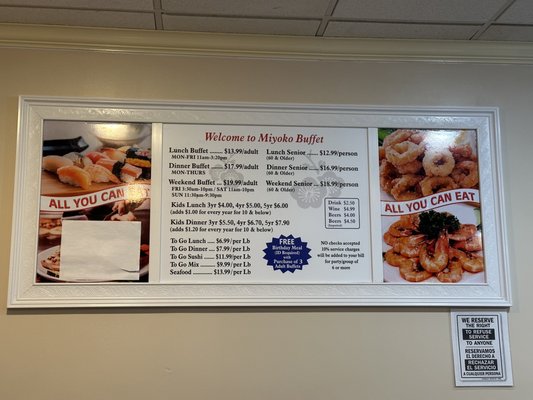 Menu photo 1 Miyoko Buffet Salem, OR