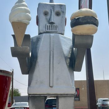 Sparkys BBQ and Espresso - Sparky's Robot mascot - Burgers Near Me - Hatch, New Mexico Sparkys BBQ and Espresso - Sparky's Robot mascot - Burgers Near Me - Hatch, New Mexico