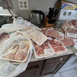Arnold's Meats At the Barn - ribs,chicken legs/thighs/breast/wings,pork chops( bone&boneless), country style ribs, steak, ground pork, breakfast sausage, beef.