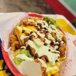 The Taco Stand - Mar y Tierra Fries with Pastor instead of Steak
