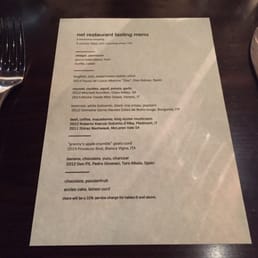 Tasting Menu - October 2015