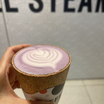 1 Oz Coffee - Ube latte with edible cone. So beautiful and delicious coffee, cone can be better - Caterers Near Me - Santa Clara, California 1 Oz Coffee - Ube latte with edible cone. So beautiful and delicious coffee, cone can be better - Caterers Near Me - Santa Clara, California