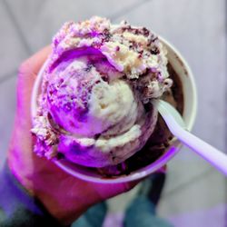 Van Leeuwen Ice Cream - Arts District - Marionberry cheesecake over chocolate brownie ice cream