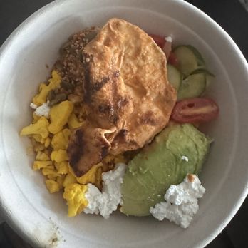 Nando's Peri-Peri - Rainbow bowl with chicken thigh. Seems small but was filling - South African Near Me - Houston, Texas