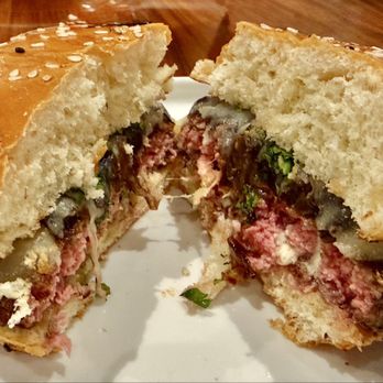 Gordon Ramsay Burger Las Vegas - French Onion Burger medium rare as requested - Very tasty! - Burgers Near Me - Las Vegas, Nevada