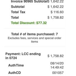 Receipt of first appliances Receipt of first appliances