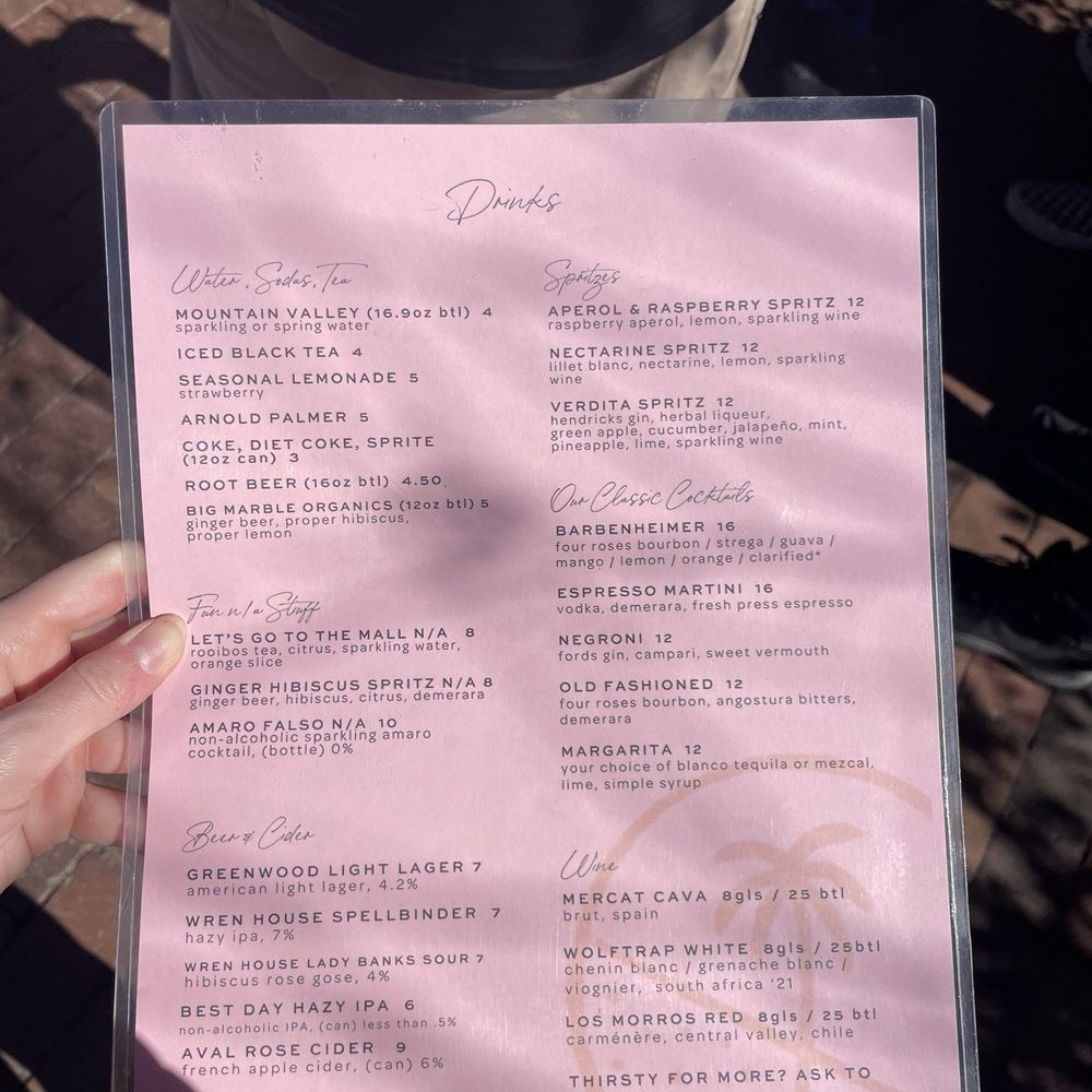 First & Last - Drink menu - Italian Near Me - Phoenix, Arizona