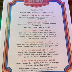 Hernando’s Hide-A-Way - Menu