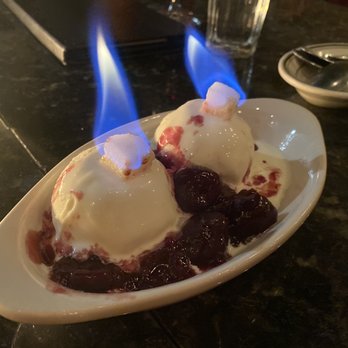Five O'Clock Steakhouse - Special dessert - cherries jubilee - Steakhouses Near Me - Milwaukee, Wisconsin