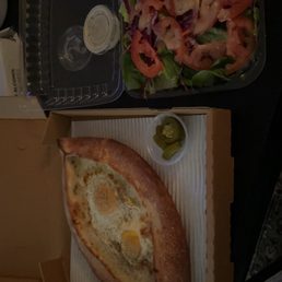 a salad and a sandwich
