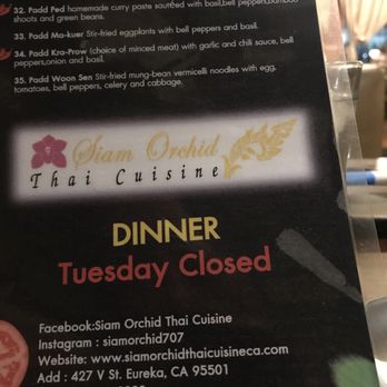 Siam Orchid Thai Cuisine - Siam Orchid Thai Cuisine - Thai Near Me - Eureka, California Siam Orchid Thai Cuisine - Siam Orchid Thai Cuisine - Thai Near Me - Eureka, California