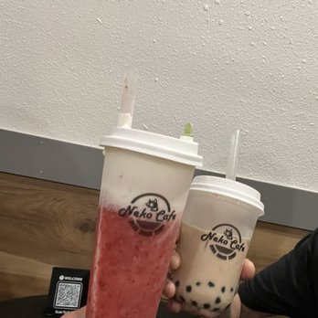 Neko Cafe - Strawberry Cheese Foam - Bubble Tea Near Me - Riverside, California
