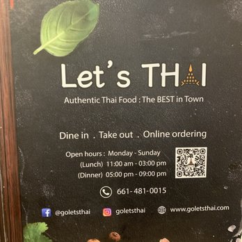 Let's Thai - The incredible menu! - Thai Near Me - Santa Clarita, California