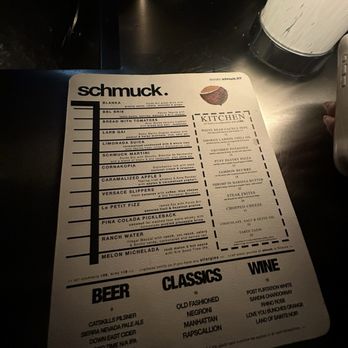 Schmuck - Menu - Cocktail Bars Near Me - New York, New York Schmuck - Menu - Cocktail Bars Near Me - New York, New York