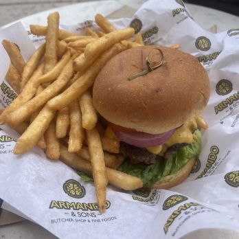 Armando & Sons Butcher Shop - Classic burger/ house ground beef with fries. - Meat Shops Near Me - Reno, Nevada