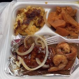 Mac and Cheese , Candied Yams, Grilled Salmon & Shrimp Mac and Cheese , Candied Yams, Grilled Salmon & Shrimp