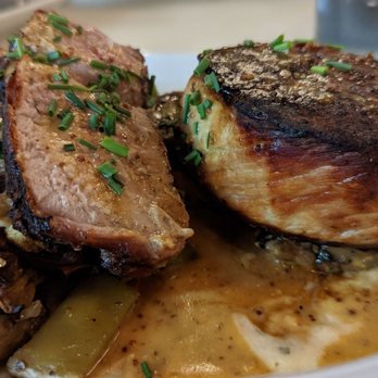 Porta’Vino - Double-Cut Smoked Pork Chop - brined, smoked & grilled w/ seasonal harvest & cannellini beans with oven-roasted tomato - Pizza Near Me - Houston, Texas Porta’Vino - Double-Cut Smoked Pork Chop - brined, smoked & grilled w/ seasonal harvest & cannellini beans with oven-roasted tomato - Pizza Near Me - Houston, Texas