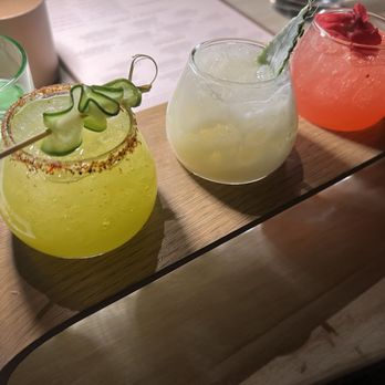 Cantina Monarca - Margarita Flight (Spicy Pepino, Pina Nina, and Mamacita) - Cocktail Bars Near Me - Bellevue, Washington Cantina Monarca - Margarita Flight (Spicy Pepino, Pina Nina, and Mamacita) - Cocktail Bars Near Me - Bellevue, Washington