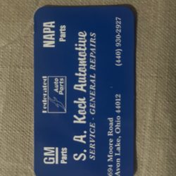 S A Koch Automotives - Business card