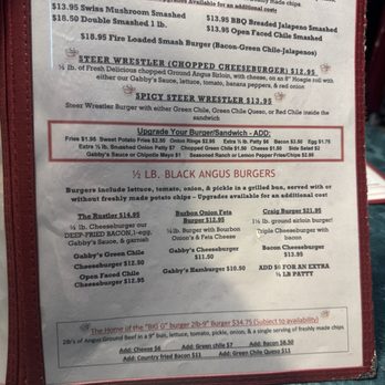 Gabby's Diner - Smash burger menu - American Near Me - Milan, New Mexico