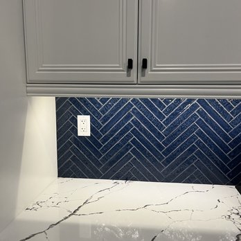 Pacific Stone Creations - New quartz countertops and herringbone backsplash - Countertop Installation Near Me - Temecula, California