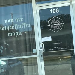 The Lash Exchange - Letter on door closed at business hours