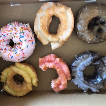 Top Pot Doughnuts - Rainbow, plain cake, blueberry  Lemon cake, strawberry cake, chocolate cake - Donuts Near Me - Seattle, Washington