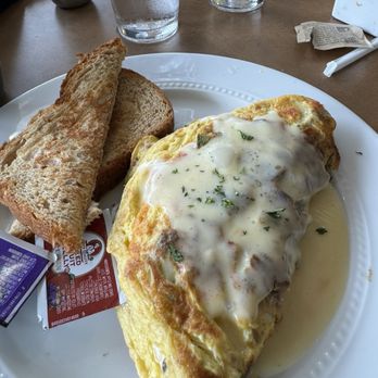The Attic - Philly omelette with toast - American Near Me - Clarkesville, Georgia