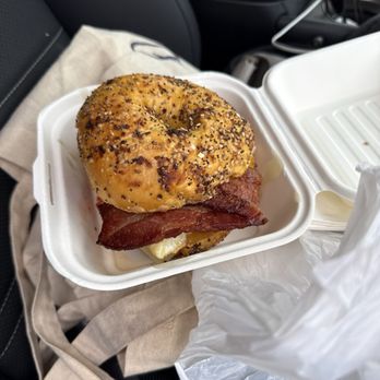 Morgantown Coffee House - Bacon Egg Cheese w Egg Everything bagel - Coffee & Tea Near Me - Elverson, Pennsylvania Morgantown Coffee House - Bacon Egg Cheese w Egg Everything bagel - Coffee & Tea Near Me - Elverson, Pennsylvania