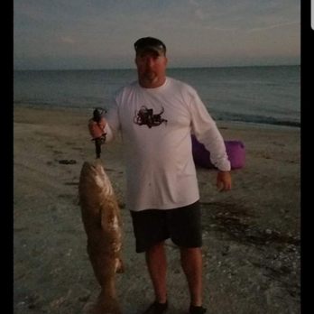 Rutherford Beach - Big bull red caught at dusk - Beaches Near Me - Creole, Louisiana