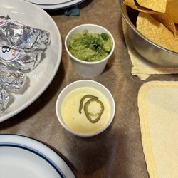 Queso and Guacamole with Fresh chips!
