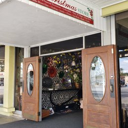 Exterior outside entrance of The Christmas Store - The Christmas Store front door - Fredericksburg, Texas Exterior outside entrance of The Christmas Store - The Christmas Store front door - Fredericksburg, Texas