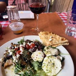 Lorenzo Pizza Kitchen - Mediterranean plate appetizer which I had for a meal because it is large enough to do so. Yum.