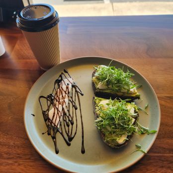 Gluten OFF Bakery - Avocado toast with added mozzarella cheese and a latte - Bakeries Near Me - Fair Oaks, California Gluten OFF Bakery - Avocado toast with added mozzarella cheese and a latte - Bakeries Near Me - Fair Oaks, California