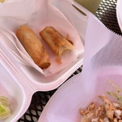 Las Cinco Estrellas - Spring Rolls- 3 for $3- already ate one- so fresh. So yummy!!